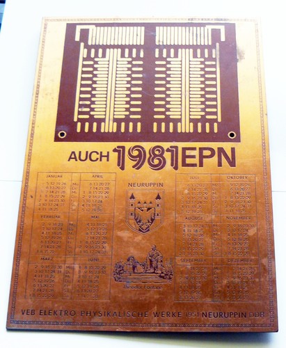 Kalender auf leiterplatte - leiterplatte, 1981