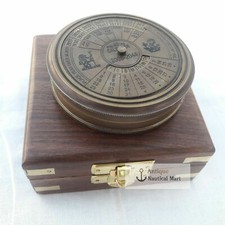 Messing Antik Kalender Kompass